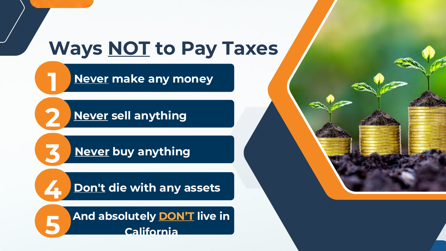Ways NOT to Pay Taxes