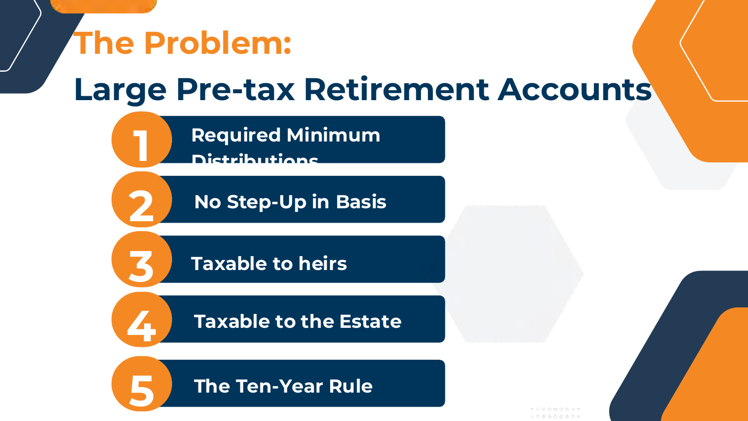 The Problem: Large Pre-tax Retirement Accounts